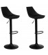 Set 2 taburetes para barra regulable en altura y giratorio negros