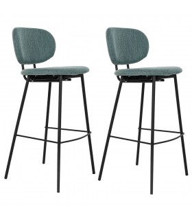 Set 2 taburetes para barra, estilo industrial, color verde