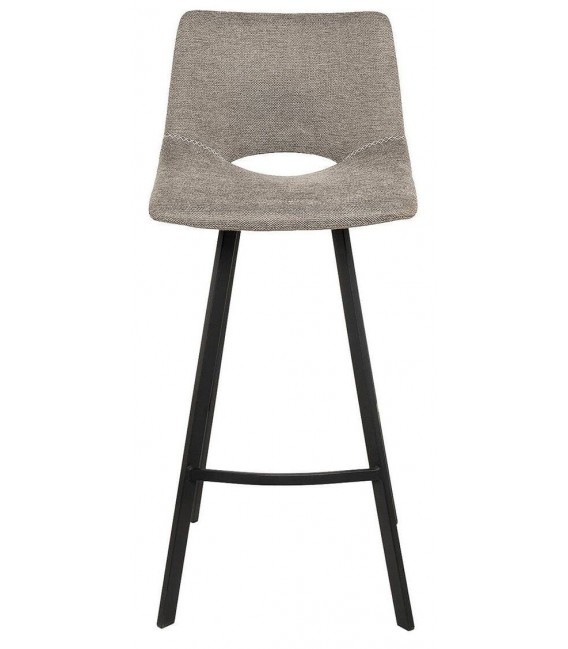 Set 2 taburetes metal negro y tela topo estilo contemporáneo5