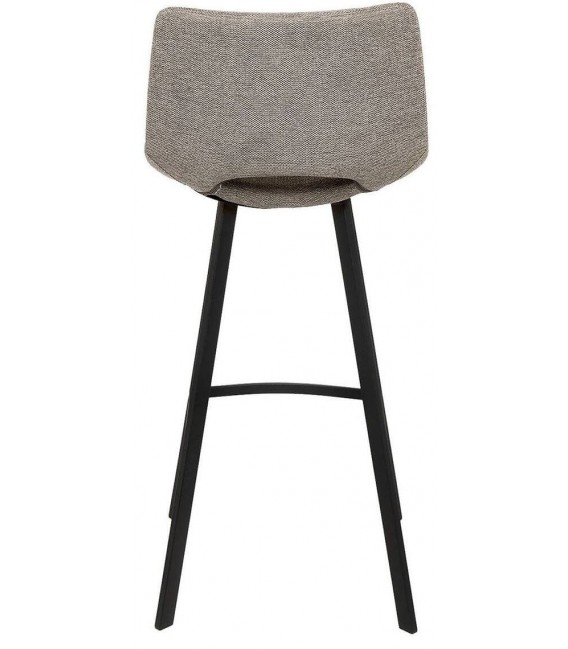 Set 2 taburetes metal negro y tela topo estilo contemporáneo6