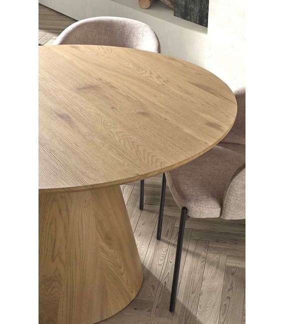 Mesa de comedor redonda roble1