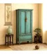 Armario alacena pequeño azul madera olmo estilo oriental Mdmhogar