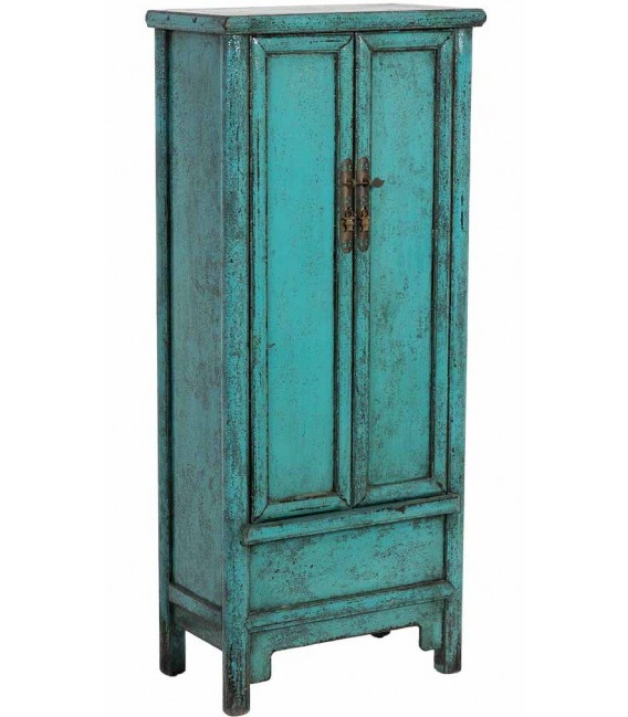 Armario alacena pequeño azul madera olmo estilo oriental