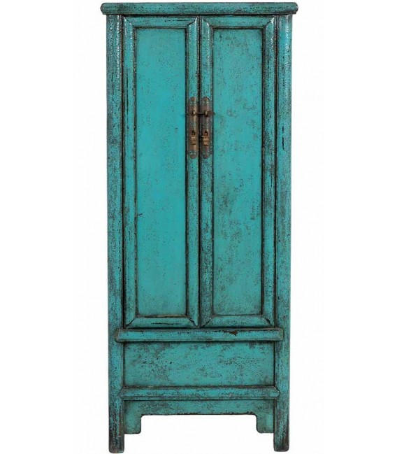 Armario alacena pequeño azul madera olmo estilo oriental 1