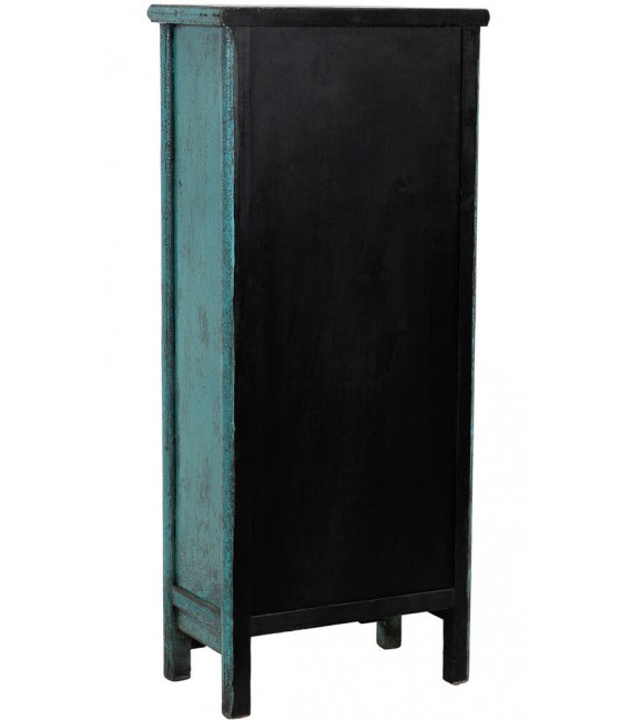 Armario alacena pequeño azul madera olmo estilo oriental 3
