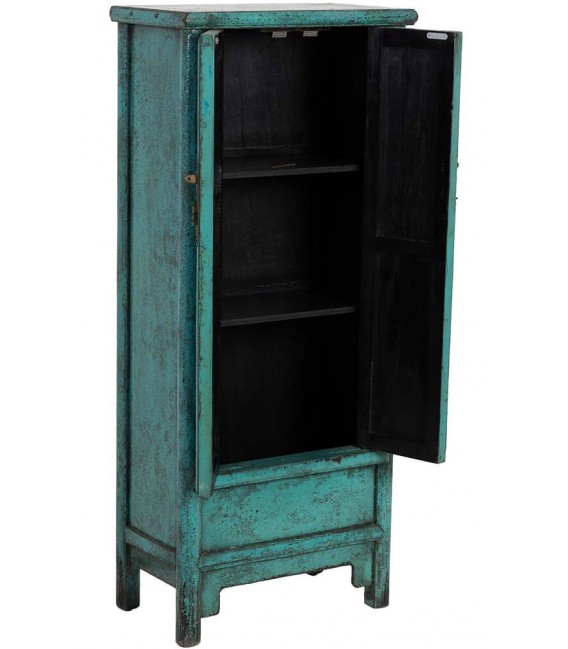 Armario alacena pequeño azul madera olmo estilo oriental 2