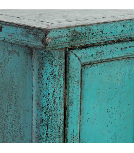 Armario alacena pequeño azul madera olmo estilo oriental 4