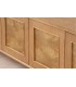 Mueble TV boho en roble tostado con frentes de raíz natural 2