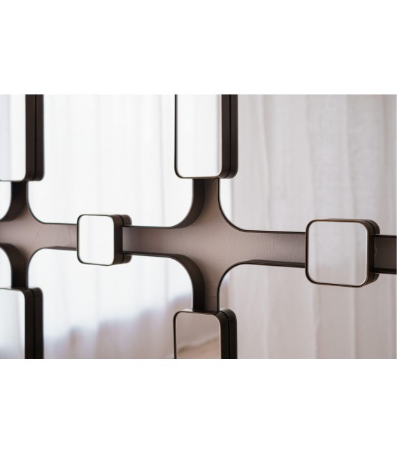 Espejo XL contemporáneo con marco marrón envejecido elegante1