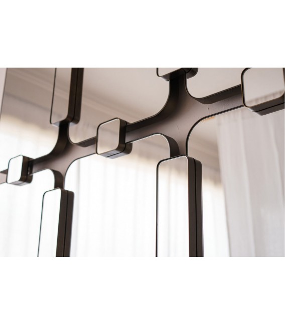 Espejo XL contemporáneo con marco marrón envejecido elegante2