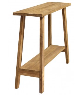 Consola de teca reciclada natural para entradas estilo boho 1