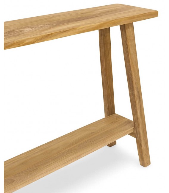 Consola de teca reciclada natural para entradas estilo boho 2