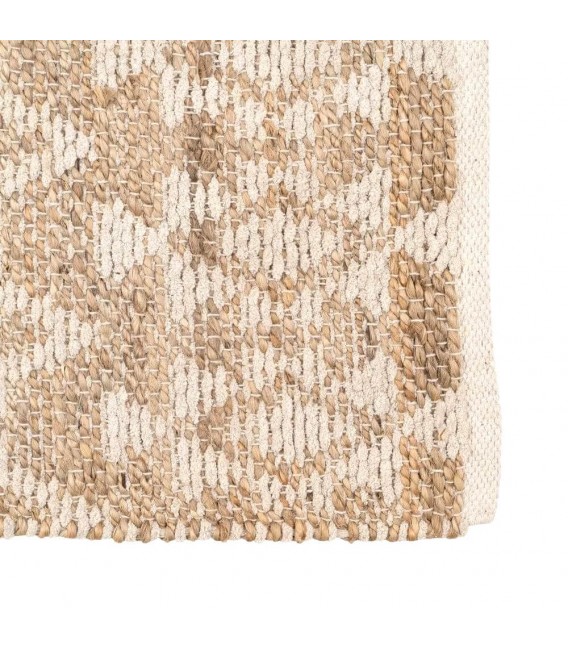 Alfombra grande boho en algodón y yute con tonos naturales suaves 1