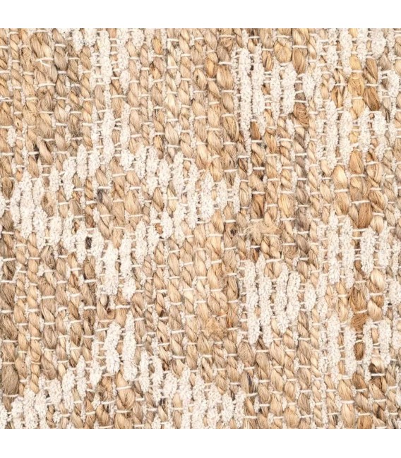 Alfombra grande boho en algodón y yute con tonos naturales suaves 2