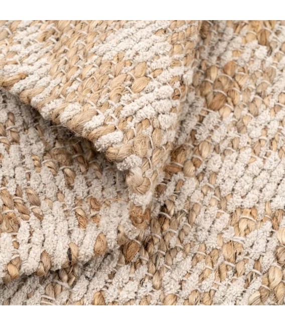 Alfombra grande boho en algodón y yute con tonos naturales suaves 3