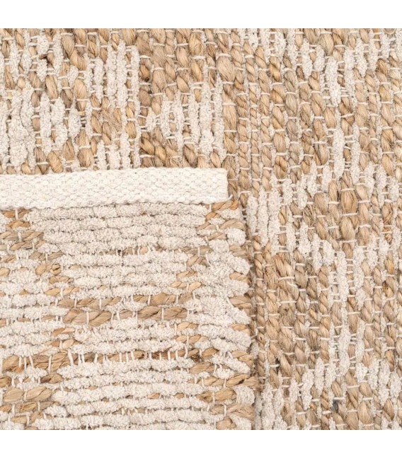 Alfombra grande boho en algodón y yute con tonos naturales suaves 4