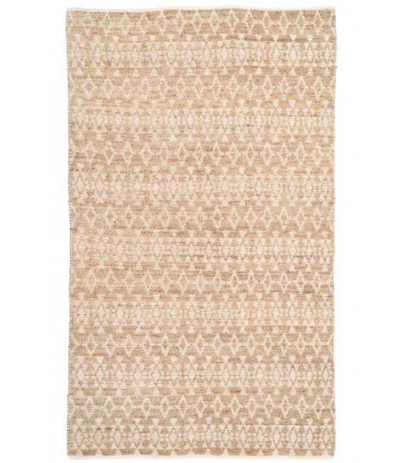 Alfombra grande boho en algodón y yute con tonos naturales suaves