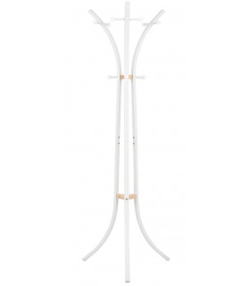 PERCHERO DE 63 X 51 X 177 MENIS METAL BLANCO MADERA NATURAL