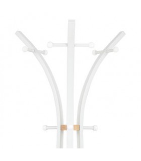 PERCHERO DE 63 X 51 X 177 MENIS METAL BLANCO MADERA NATURAL