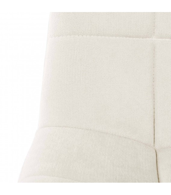 Set de 4 sillas tapizadas blanco roto con patas metal roble 5