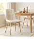 Silla tapizada blanco roto con patas imitación roble contemporánea Mdmhogar