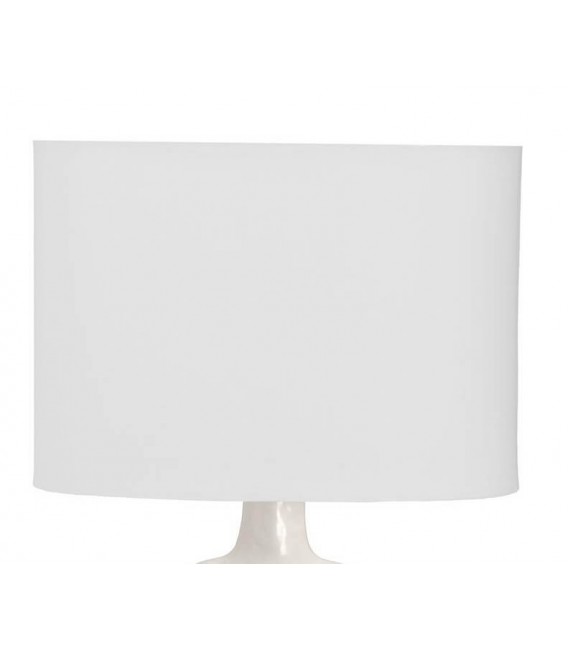 Lámpara de sobremesa blanca de cerámica con pantalla textil1