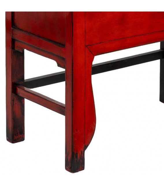 Armario alacena oriental rojo lacado con herrajes patinados 7