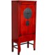 Armario alacena oriental rojo lacado con herrajes patinados