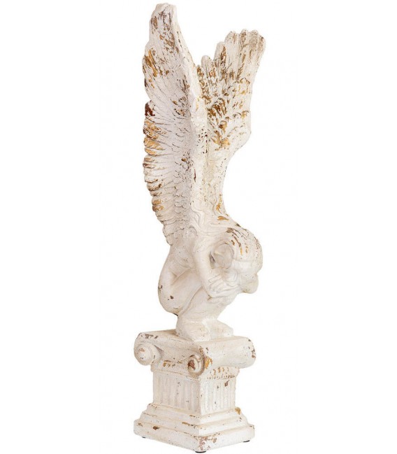 Figura decorativa clásica alta acabado piedra vieja decapada