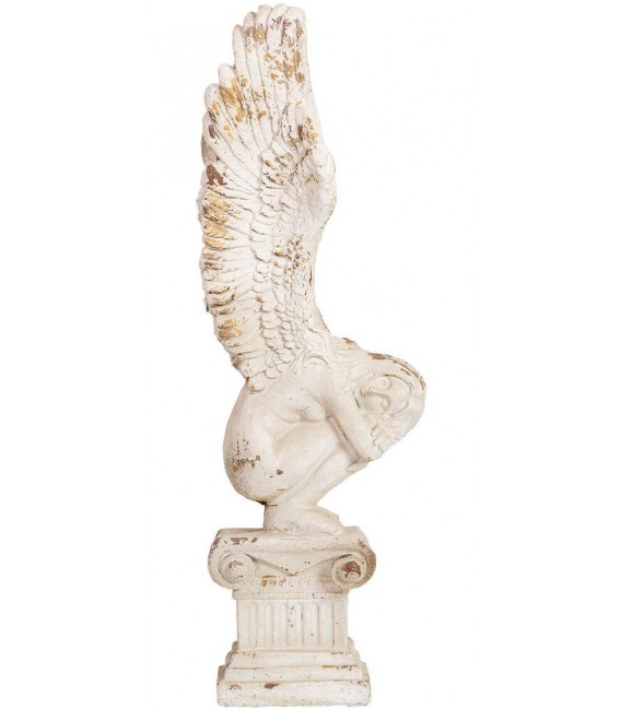 Figura decorativa clásica alta acabado piedra vieja decapada 4