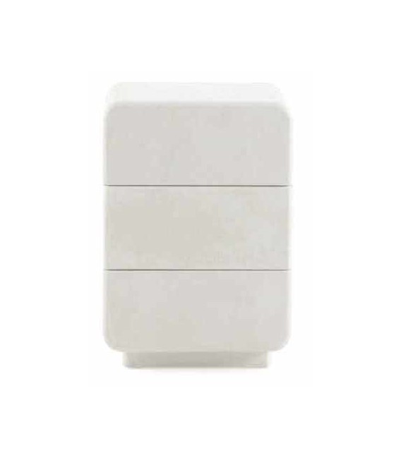 Mesita de noche ibicenca blanca con textura efecto yeso ligera 1