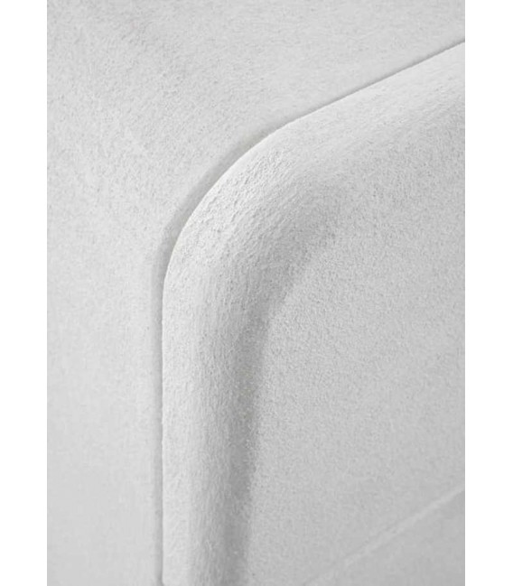 Mesita de noche ibicenca blanca con textura efecto yeso ligera 3