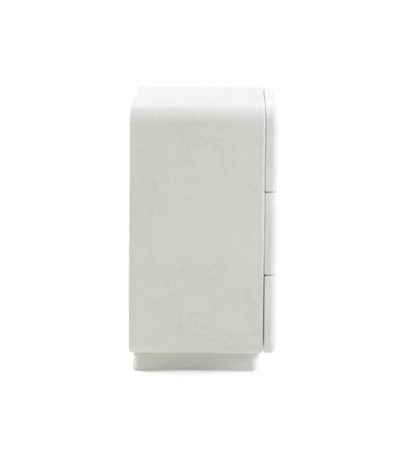 Mesita de noche ibicenca blanca con textura efecto yeso ligera 2