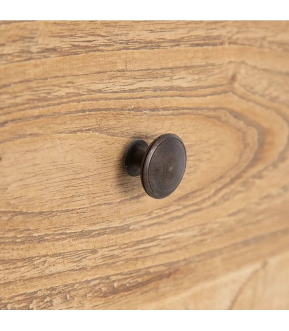 Mesita noche boho madera mindi natural con dos cajones útiles. 3