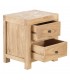Mesita noche boho madera mindi natural con dos cajones útiles. 1