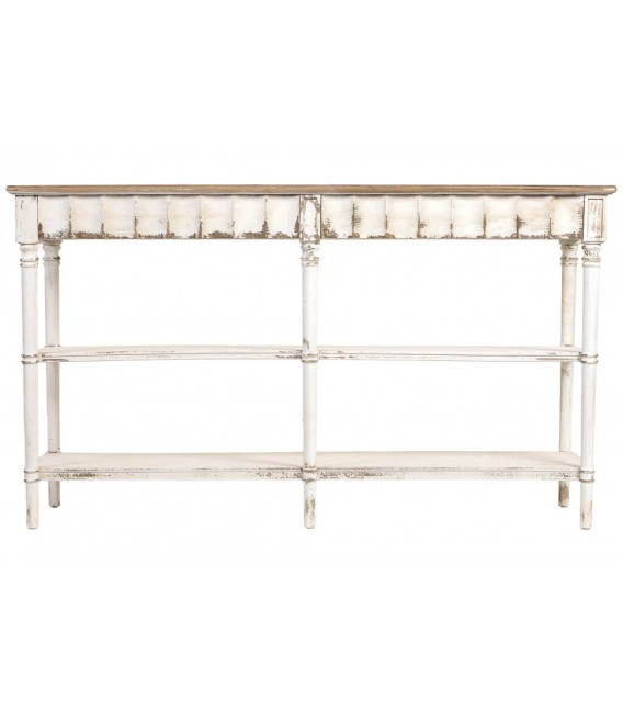 Consola clásica vintage XL blanca decapada que aporta calidez1