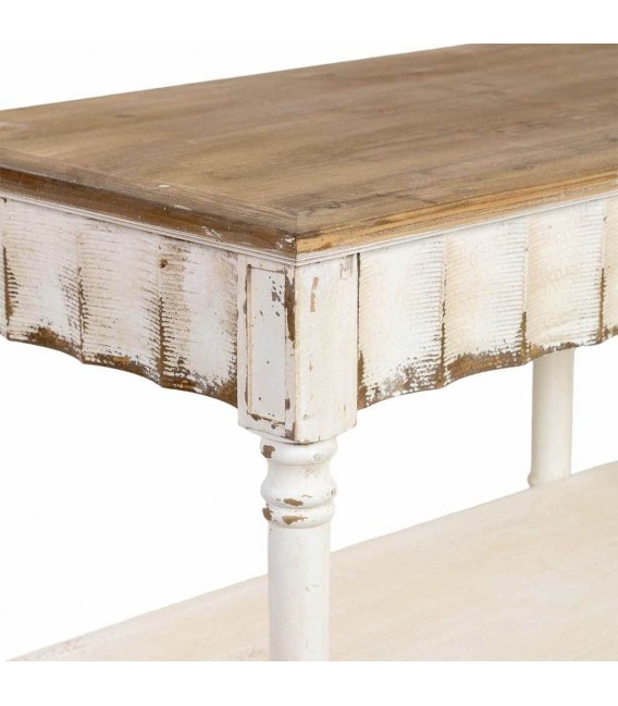 Consola clásica vintage XL blanca decapada que aporta calidez3