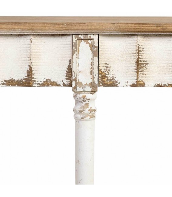 Consola clásica vintage XL blanca decapada que aporta calidez4