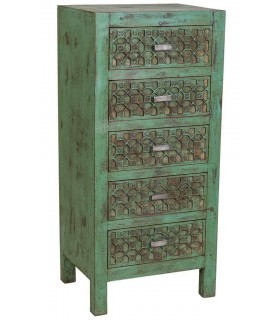 Sinfonier étnico verde tallado que aporta carácter y personalidad