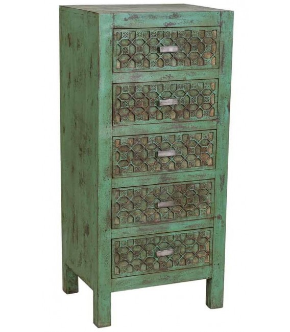 Sinfonier étnico verde tallado que aporta carácter y personalidad