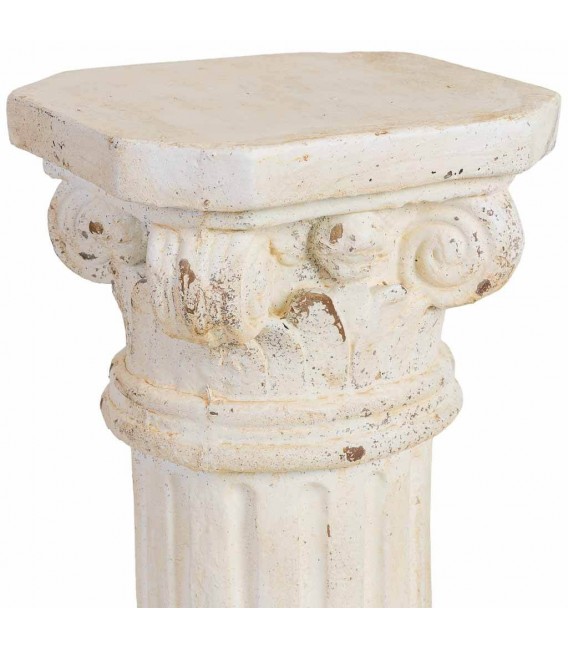 Columna decorativa baja clásica en blanco envejecido con estilo 2
