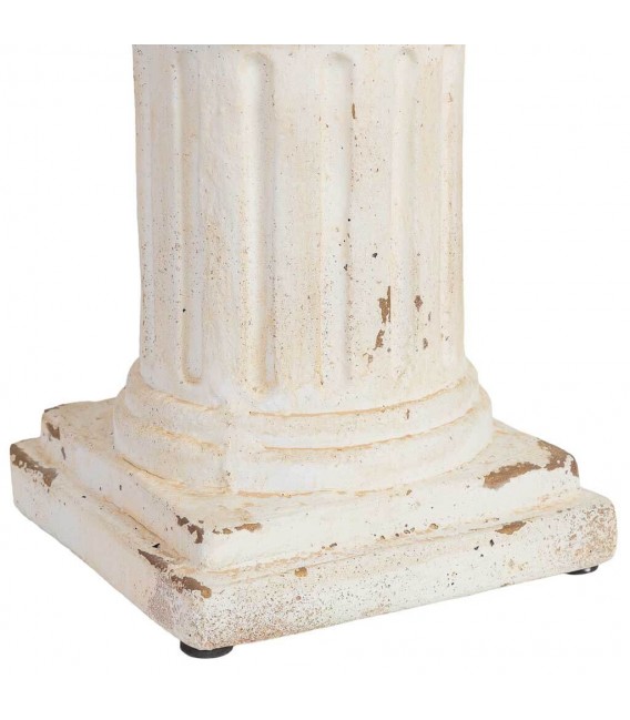 Columna decorativa baja clásica en blanco envejecido con estilo 3