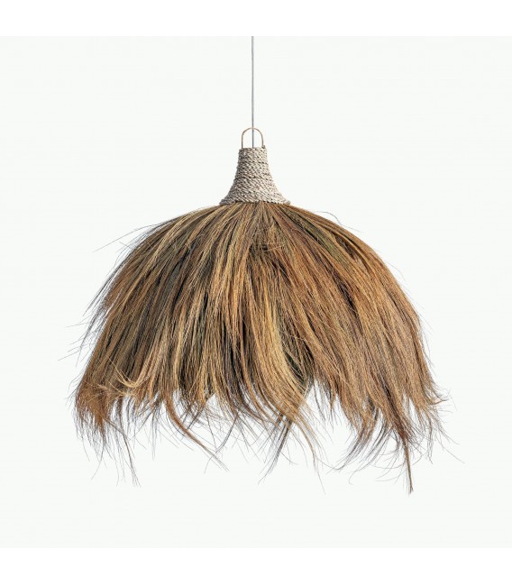 Lámpara de techo XL de fibras naturales con un estilo boho cálido1