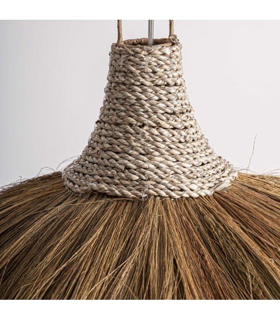 Lámpara de techo XL de fibras naturales con un estilo boho cálido2