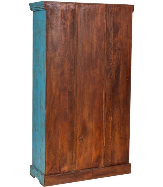 VITRINA 105 X 40 X 180 CAMINO MADERA DECAPADA AZUL