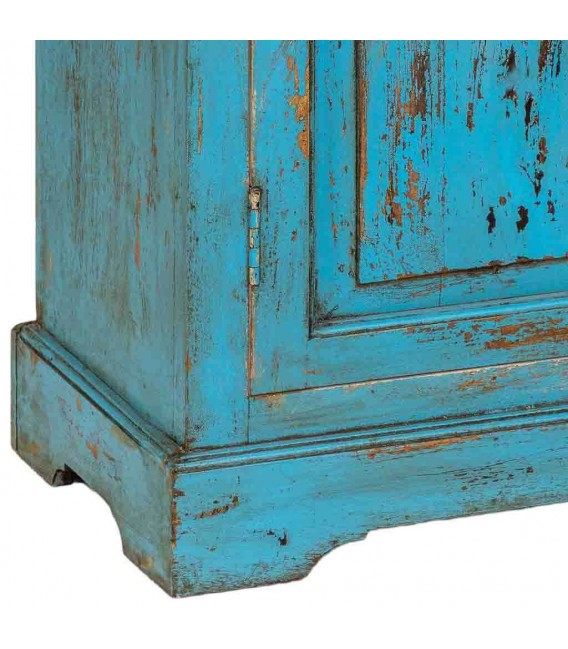 VITRINA 105 X 40 X 180 CAMINO MADERA DECAPADA AZUL