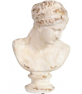 Busto decorativo clásico blanco envejecido para interior exterior