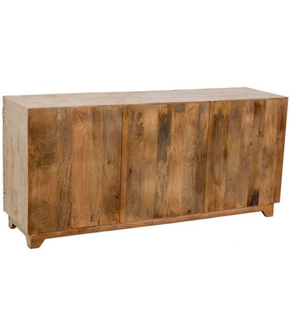 Aparador étnico crema tallado con puertas y cajones artesanales3