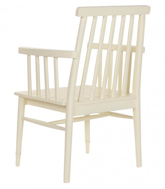 Sillón de comedor colonial en madera lacada color crema2