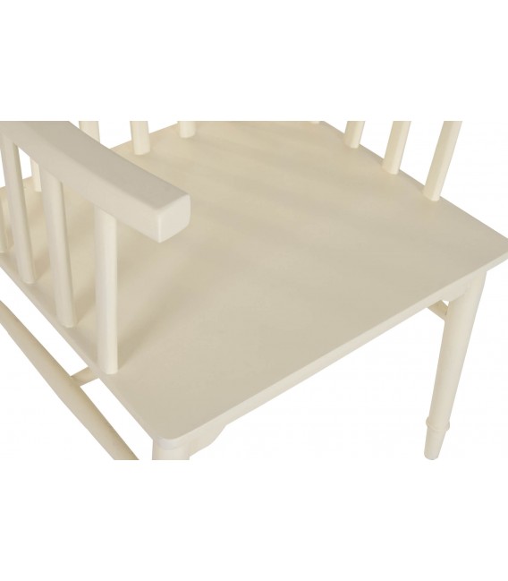 Sillón de comedor colonial en madera lacada color crema4